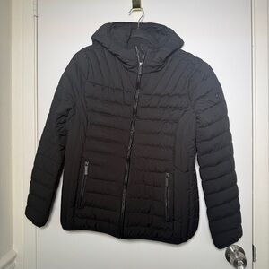 Michael Kors Women's Medium Black Quilted Hooded Puffer Jacket